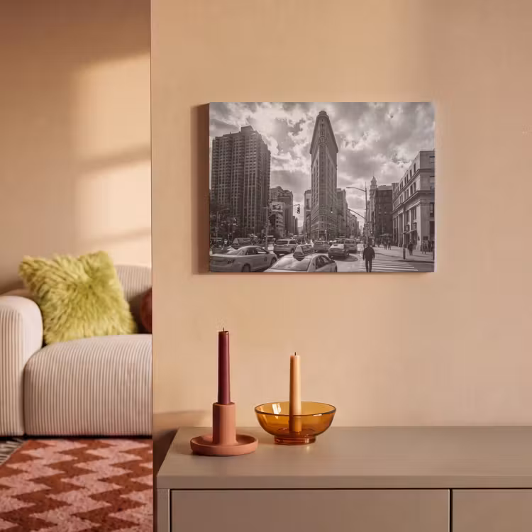 Gebouw - Hoogbouw - Stad - Architectuur - Zwart-wit PET vilt klein -sfeer1