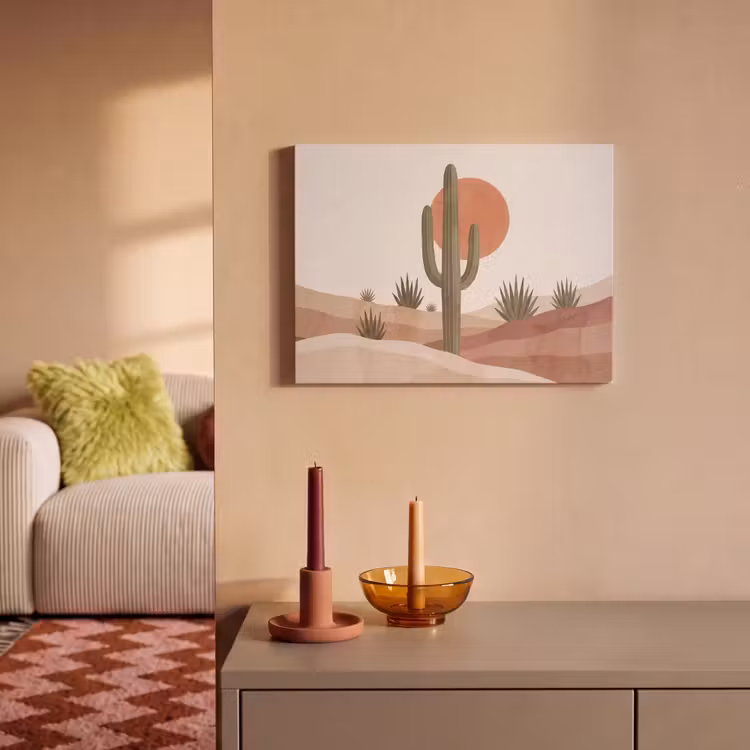 Cactus - Duinen - Modern - Landschap - Groen PET vilt klein -sfeer1