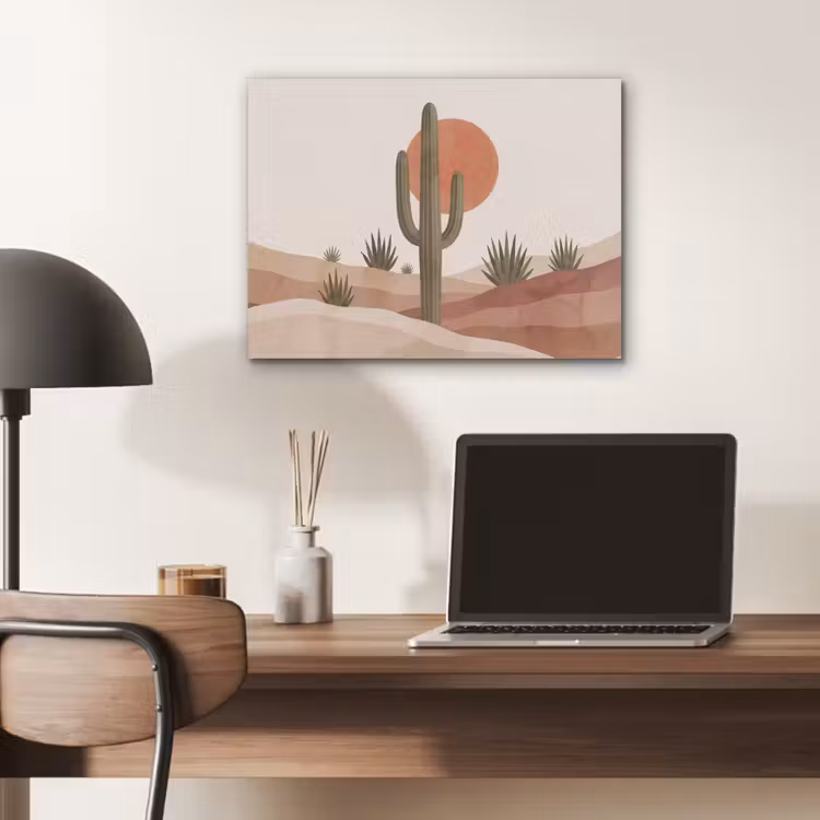 Cactus - Duinen - Modern - Landschap - Groen PET vilt klein -sfeer5