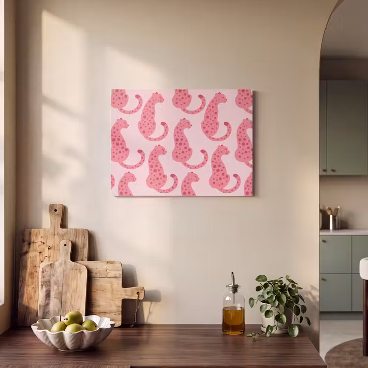 Kat - Gevlekt - Dieren - Patroon - Roze PET vilt klein -sfeer2