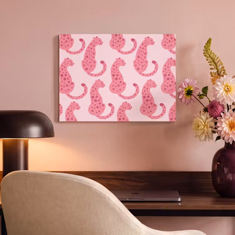 Kat - Gevlekt - Dieren - Patroon - Roze PET vilt klein -sfeer3