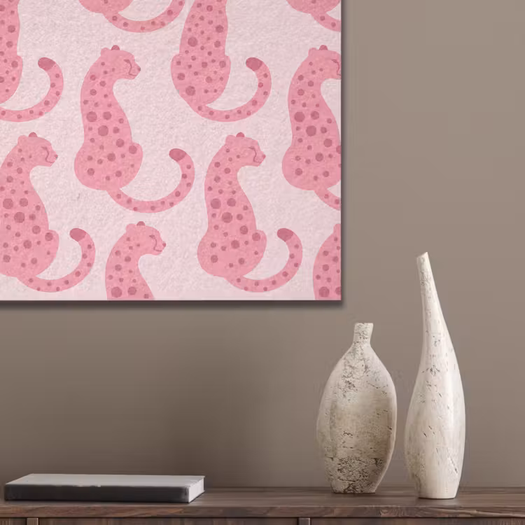 Kat - Gevlekt - Dieren - Patroon - Roze PET vilt klein -sfeer6_closeup