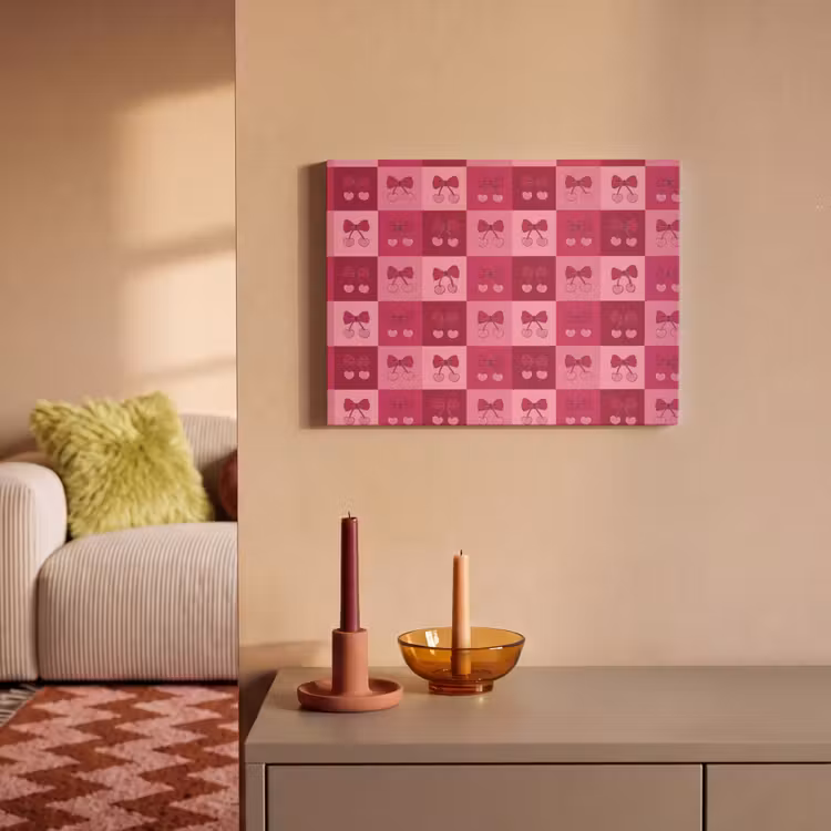 Kersen - Strikjes - Speels - Roze - Bordeaux PET vilt klein 837 -sfeer1