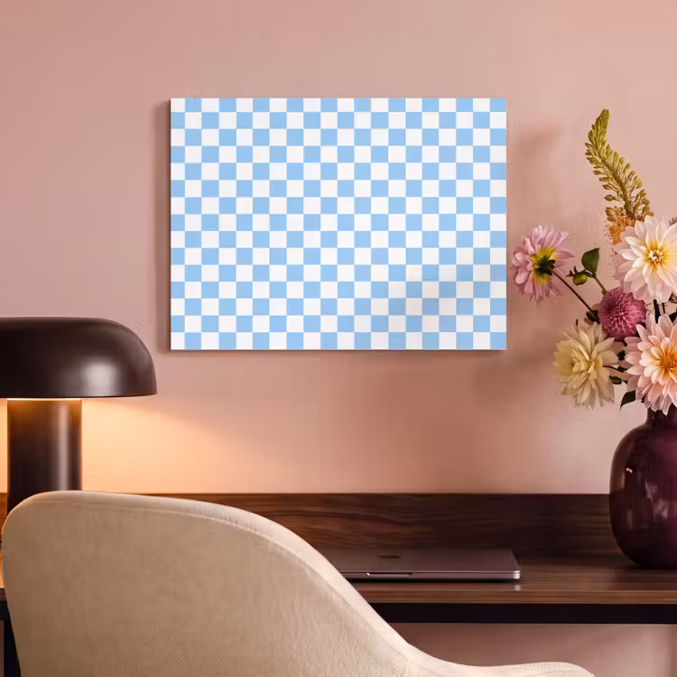 Schaakbord - Klassiek - Blauw PET vilt klein 837 -sfeer3