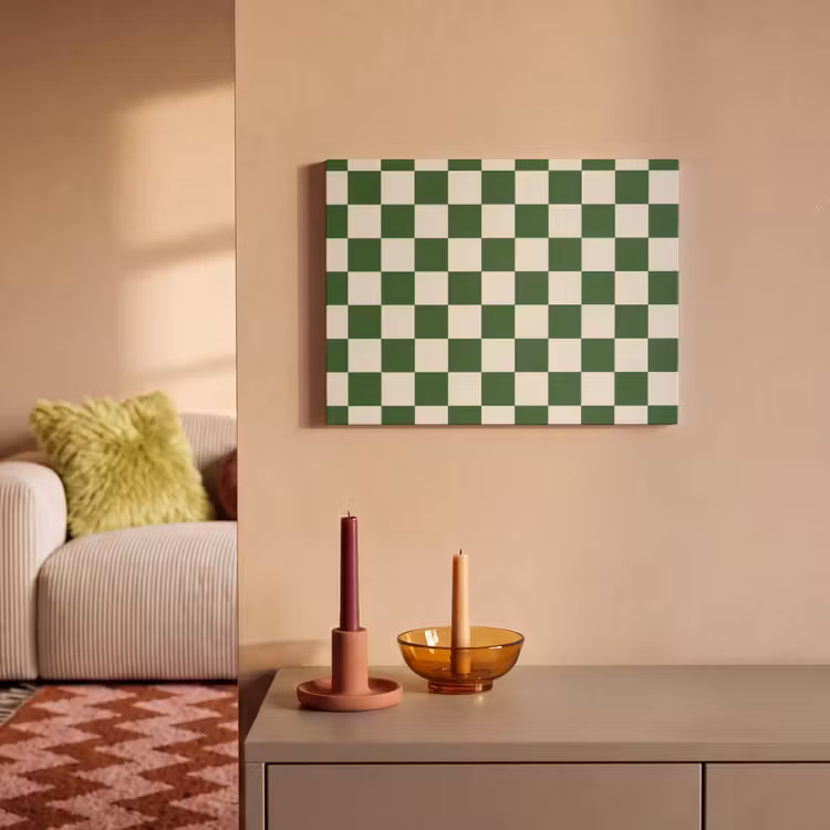 Schaakbord - Patroon - Groen PET vilt klein 837 -sfeer1