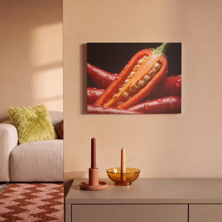 Acoustic Panel - Chili Pepper - Red - Food - Chilipeper - Rood - Eten PET vilt klein