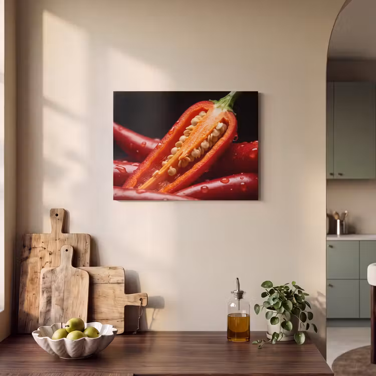 Acoustic Panel - Chili Pepper - Red - Food - Chilipeper - Rood - Eten PET vilt klein