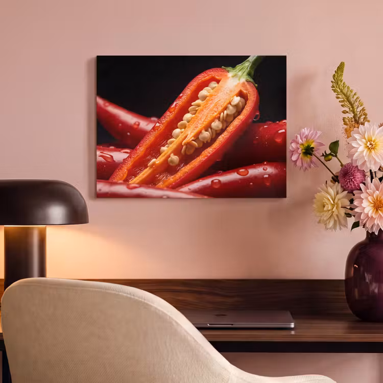 Acoustic Panel - Chili Pepper - Red - Food - Chilipeper - Rood - Eten PET vilt klein