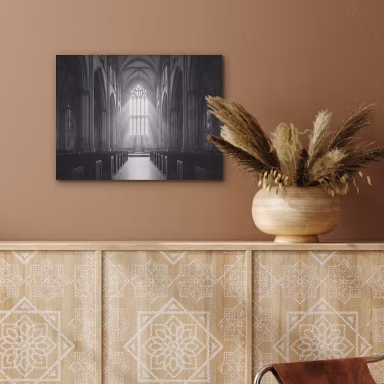 Kerk - Interieur - Lichtstralen - Architectuur - Klassiek PET vilt klein -sfeer4