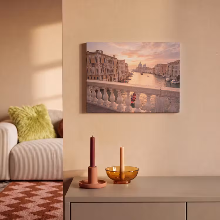 Stad - Venetië - Kanaal - Zonsopgang - Architectuur - Goud PET vilt klein -sfeer1