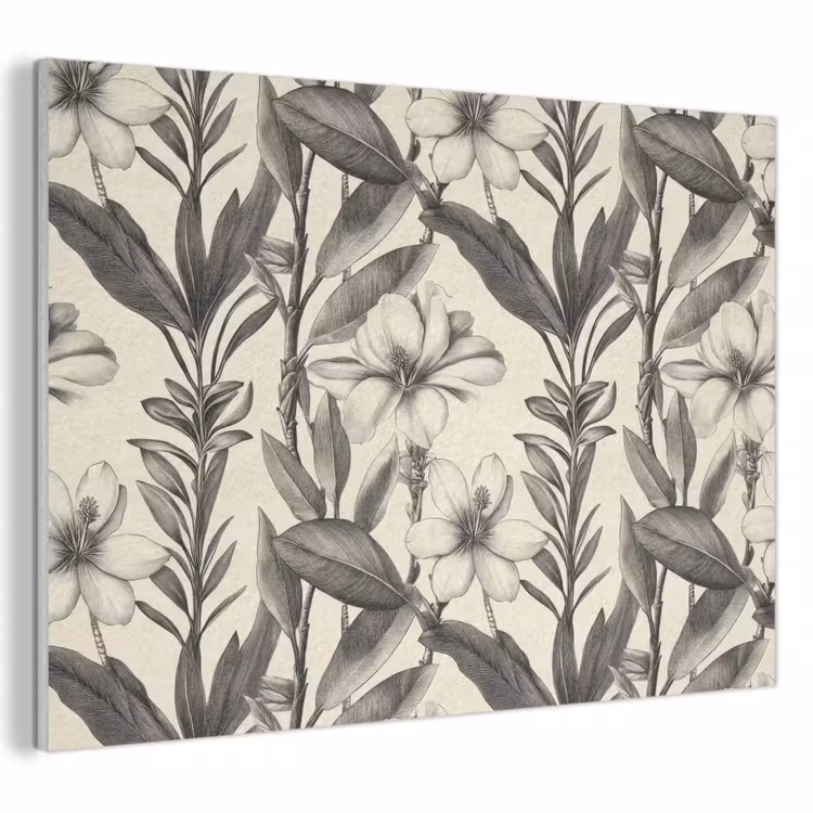 Klassiek - Botanisch - Zwart - Beige PET vilt klein 837 -3d