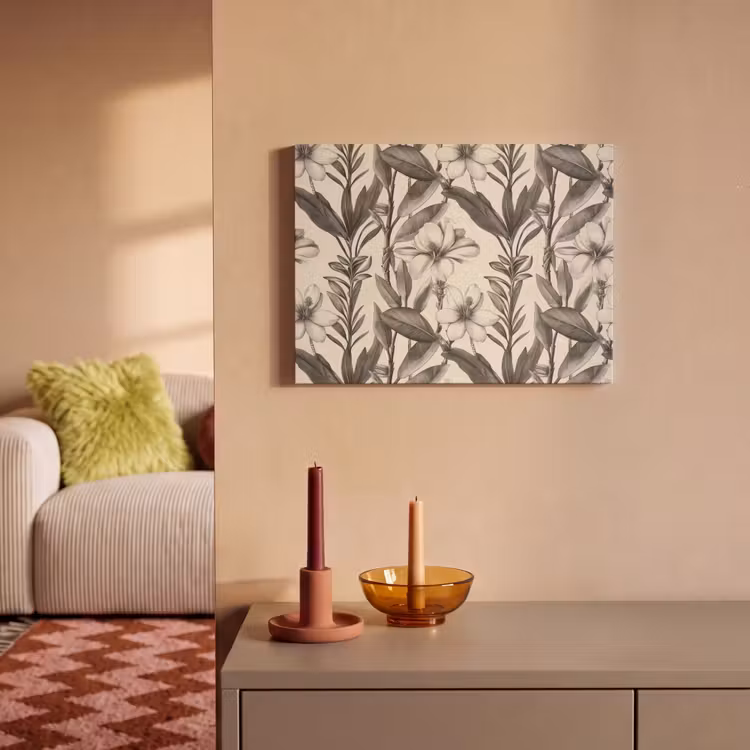 Klassiek - Botanisch - Zwart - Beige PET vilt klein 837 -sfeer1