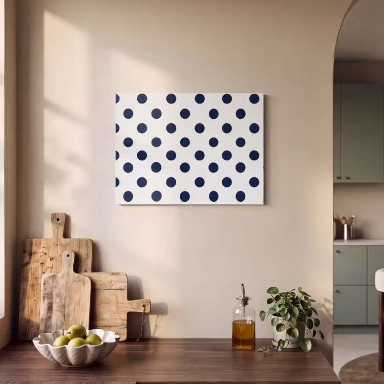 Klassiek - Stippen - Blauw PET vilt klein 837 -sfeer2