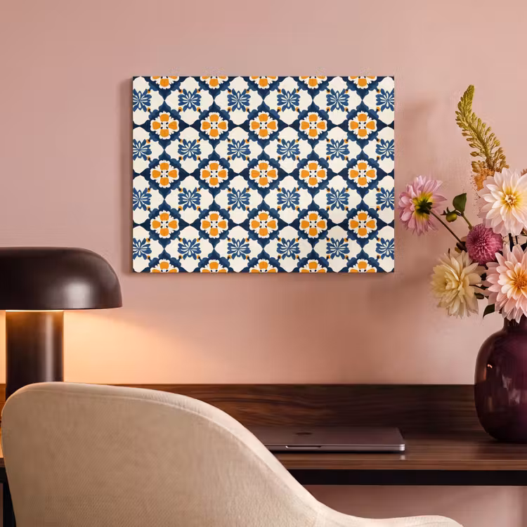 Klassiek - Geometrisch - Blauw PET vilt klein 837 -sfeer3