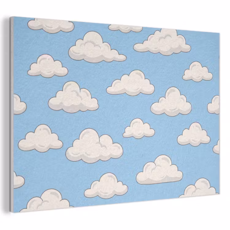 Wolk - Cartoon - Lucht - Blauw - Wit PET vilt klein -3d