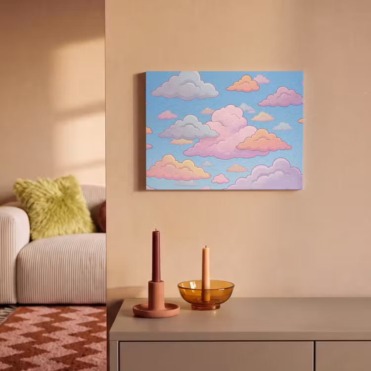 Wolk - Lucht - Natuur - Illustratie - Pastel PET vilt klein -sfeer1