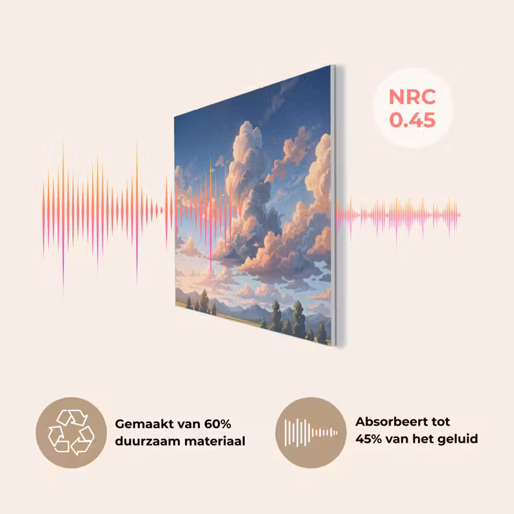 Wolken - Daghemel - Natuur - Illustratie - Oranje PET vilt klein -USP_NL