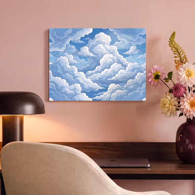 Wolken - Hemel - Abstract - Wit PET vilt klein -sfeer3