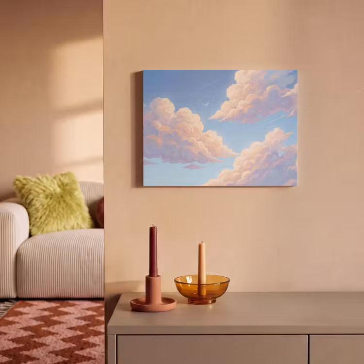 Wolken - Lucht - Natuur - Blauw PET vilt klein -sfeer1