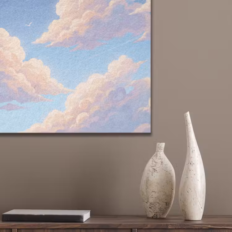 Wolken - Lucht - Natuur - Blauw PET vilt klein -sfeer6_closeup
