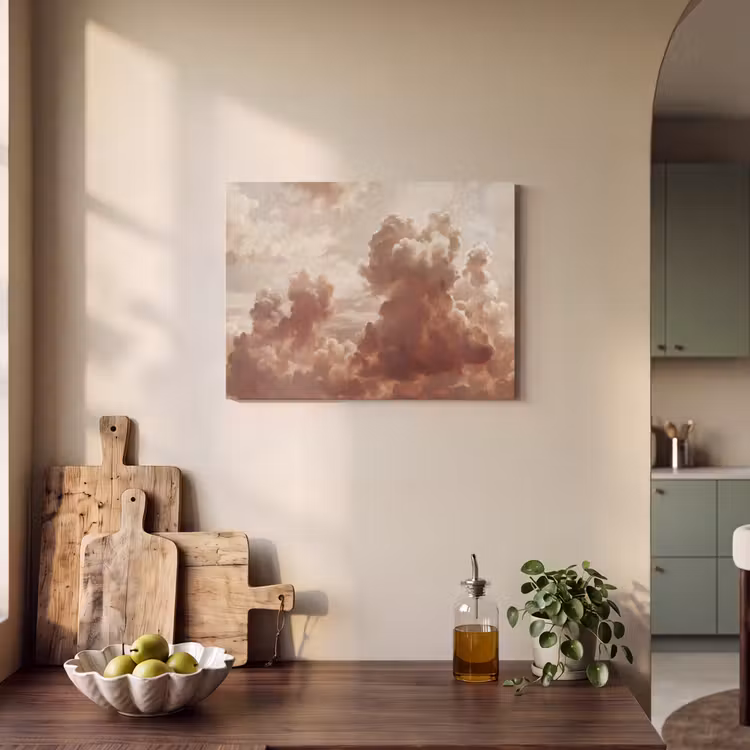 Wolken - Lucht - Natuur - Modern - Bruin PET vilt klein -sfeer2