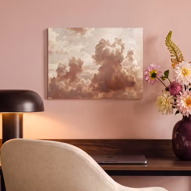 Wolken - Lucht - Natuur - Modern - Bruin PET vilt klein -sfeer3