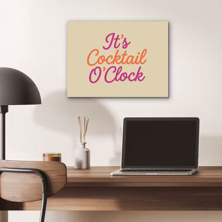 Cocktail O'Clock - Geel - Retro PET vilt klein -sfeer5