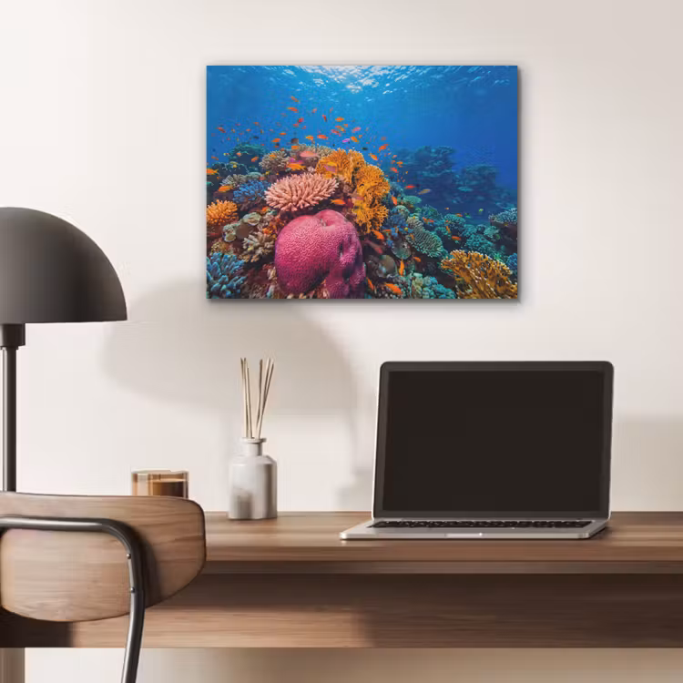 Koraal - Vissen - Oceaan - Natuur - Kleurrijk PET vilt klein -sfeer5