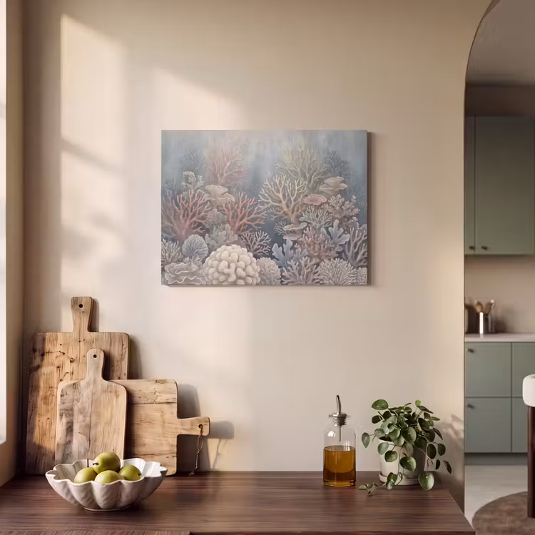 Koraal - Zeeleven - Onderwater - Illustratie - Natuur PET vilt klein -sfeer2