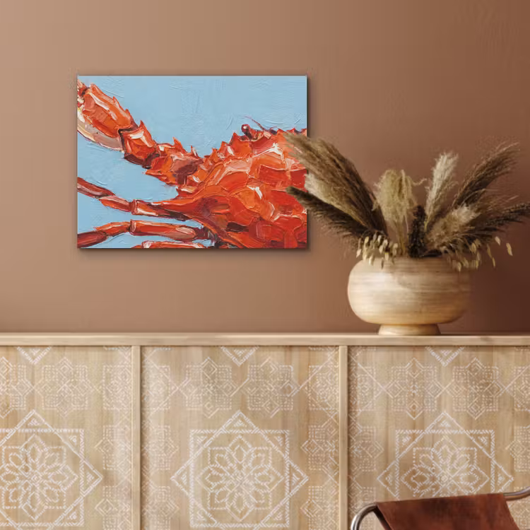 Krab - Zee - Dieren - Abstract - Rood PET vilt klein -sfeer4