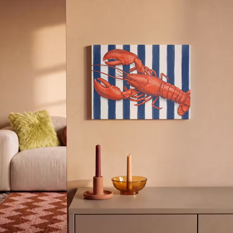 Schaaldier - Kreeft - Marine - Illustratie - Rood PET vilt klein -sfeer1