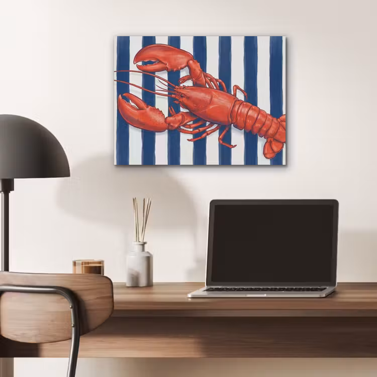 Schaaldier - Kreeft - Marine - Illustratie - Rood PET vilt klein -sfeer5