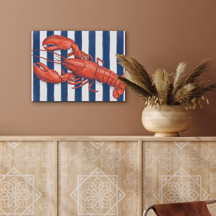 Schaaldier - Kreeft - Marine - Illustratie - Rood PET vilt klein -sfeer4