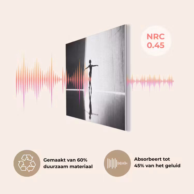 Danser - Silhouette - Kunst - Modern - Zwart-wit PET vilt klein -USP_NL