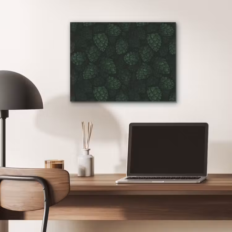 Donker - Groen - Hopbellen - Botanisch - Illustratie PET vilt klein 837 -sfeer5