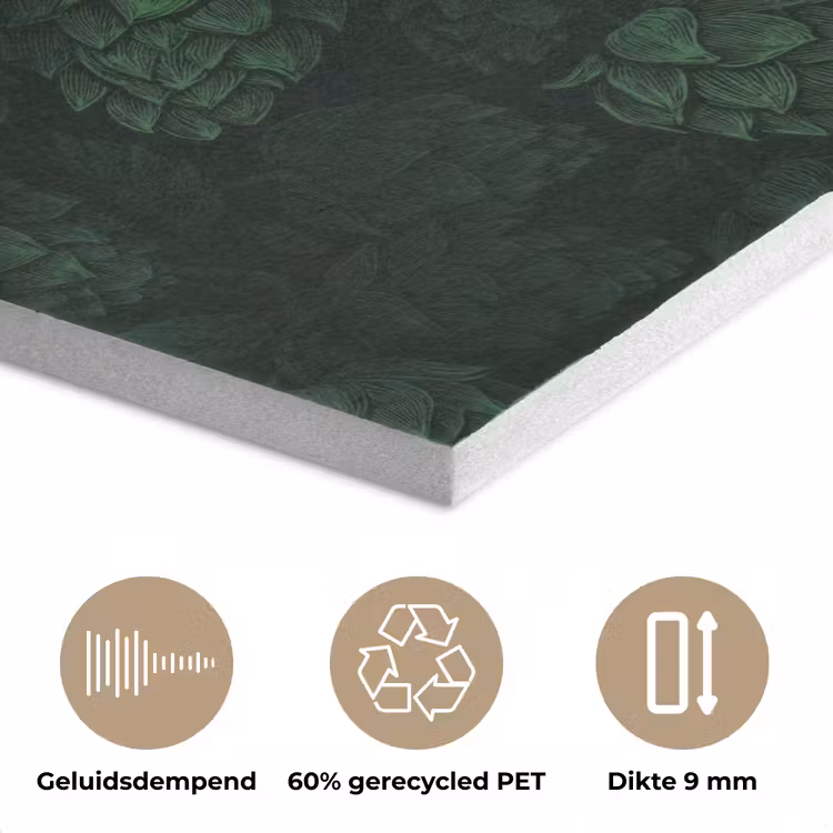 Donker - Groen - Hopbellen - Botanisch - Illustratie PET vilt klein 837 -closeup_NL