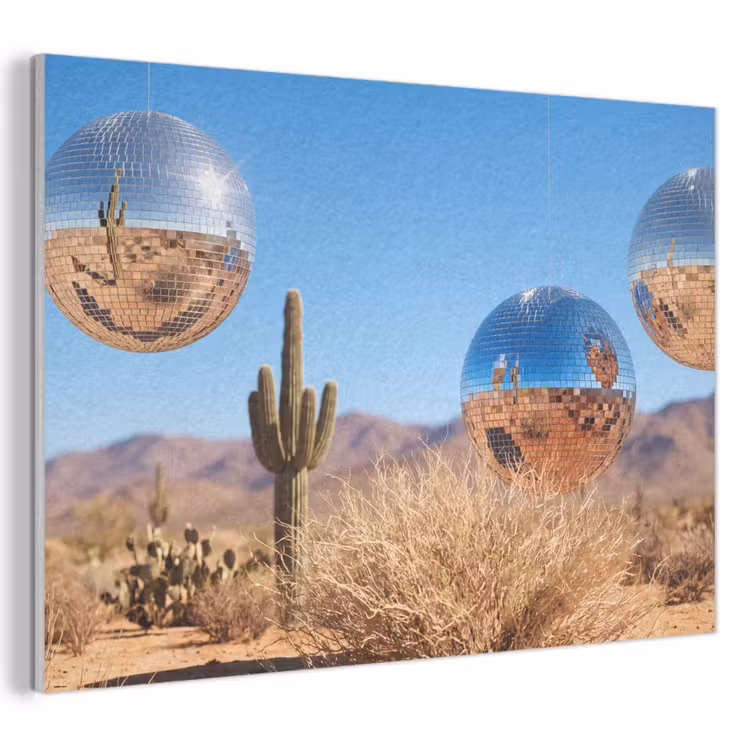 Acoustic Panel - Desert - Mirror Ball - Art - Woestijn - Spiegelbal - Kunst PET vilt klein