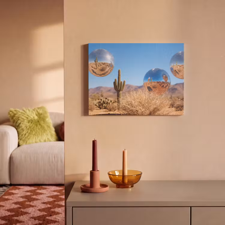 Acoustic Panel - Desert - Mirror Ball - Art - Woestijn - Spiegelbal - Kunst PET vilt klein