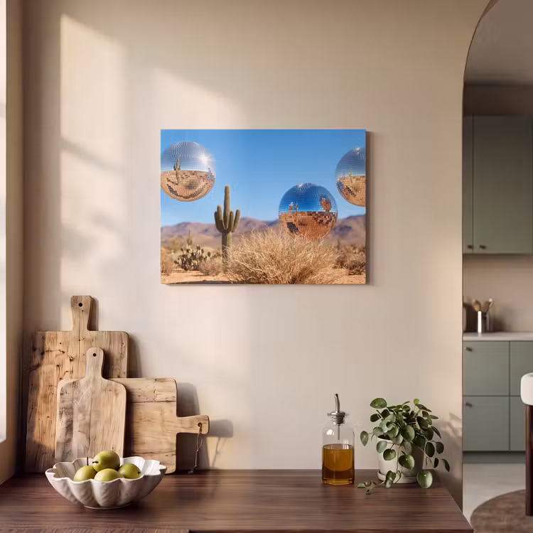 Acoustic Panel - Desert - Mirror Ball - Art - Woestijn - Spiegelbal - Kunst PET vilt klein