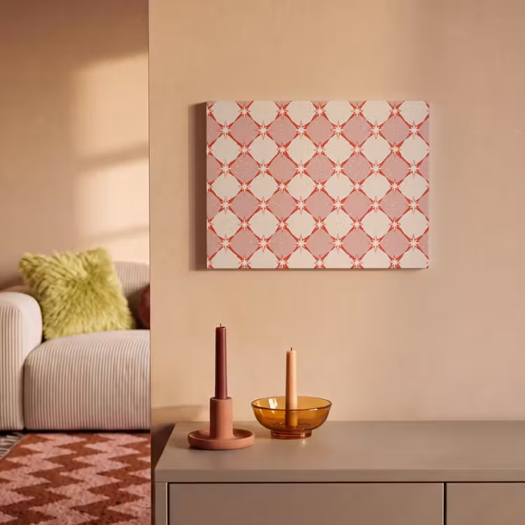 Ruiten - Sterren - Vintage - Oudroze - Rood PET vilt klein 837 -sfeer1