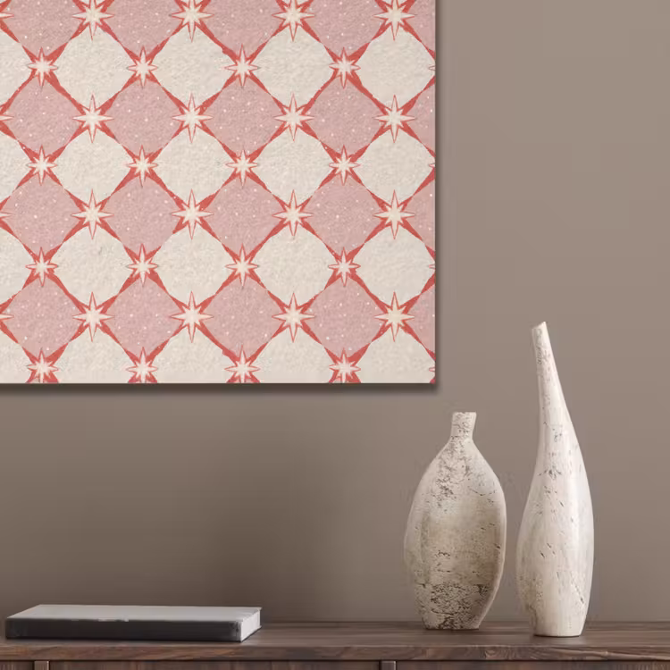 Ruiten - Sterren - Vintage - Oudroze - Rood PET vilt klein 837 -sfeer6_closeup