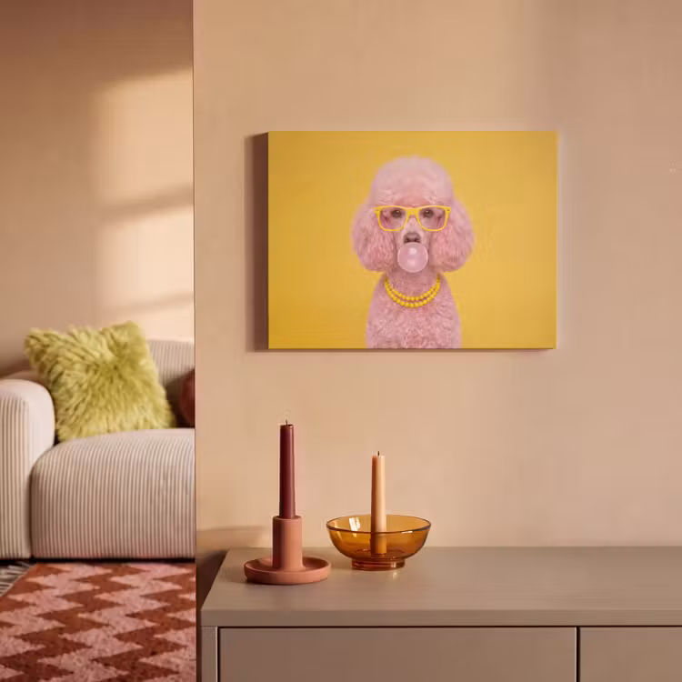 Hond - Kauwgum - Dieren - Modern - Roze PET vilt klein -sfeer1