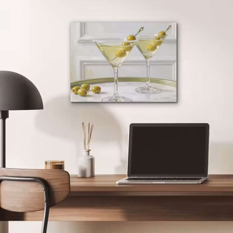 Drank - Martini - Olijven - Modern - Wit PET vilt klein -sfeer5