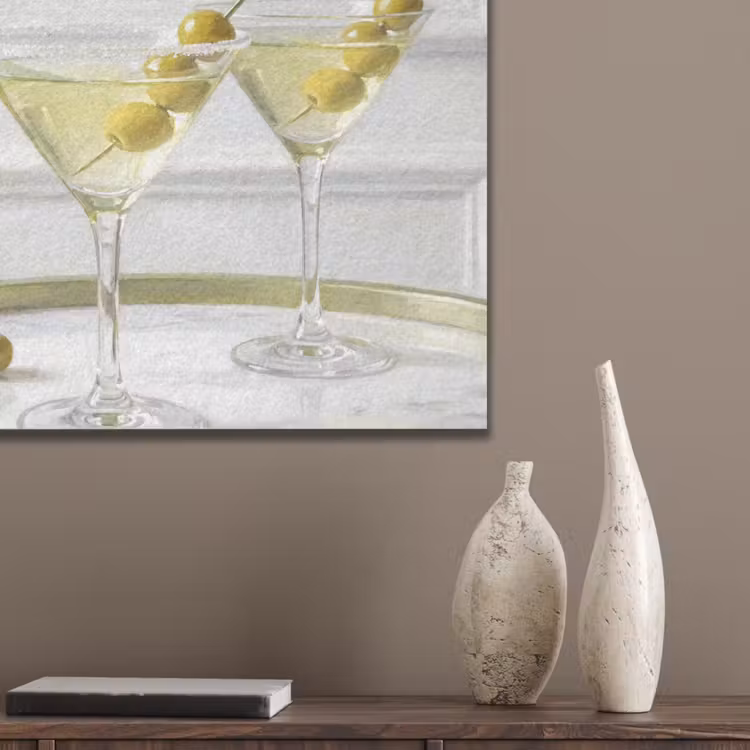 Drank - Martini - Olijven - Modern - Wit PET vilt klein -sfeer6_closeup