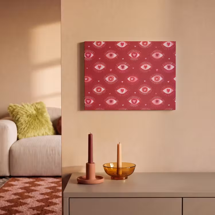 Ogen - Patroon - Roze - Donkerrood PET vilt klein 837 -sfeer1