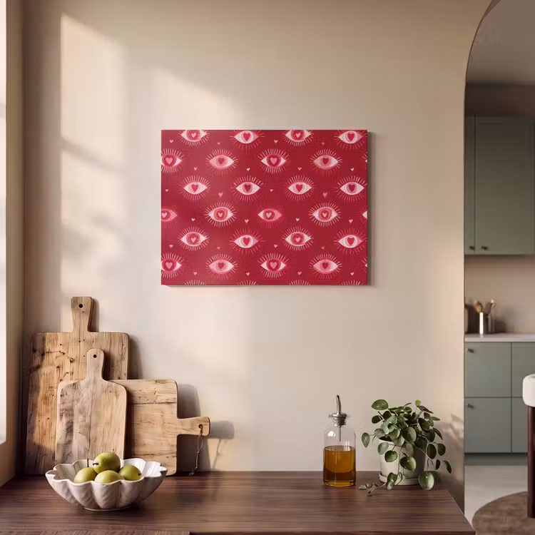 Ogen - Patroon - Roze - Donkerrood PET vilt klein 837 -sfeer2