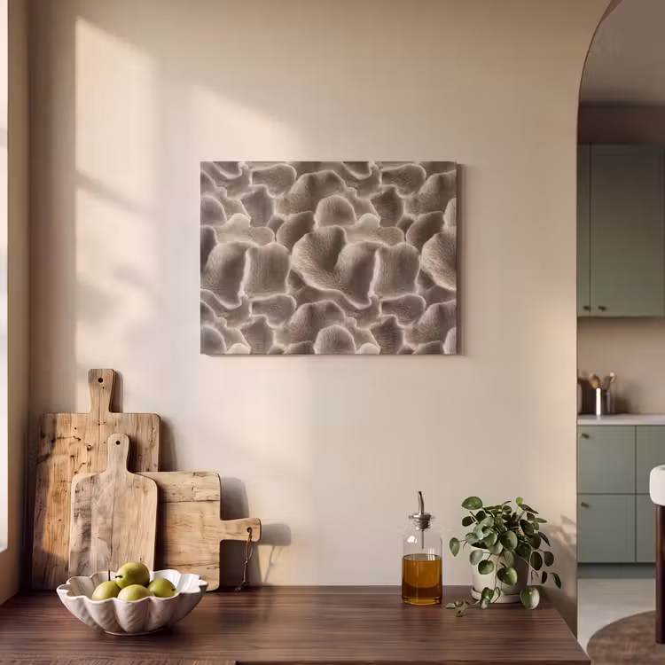 Waaiervorm - Beige - Vezel textuur PET vilt klein 837 -sfeer2