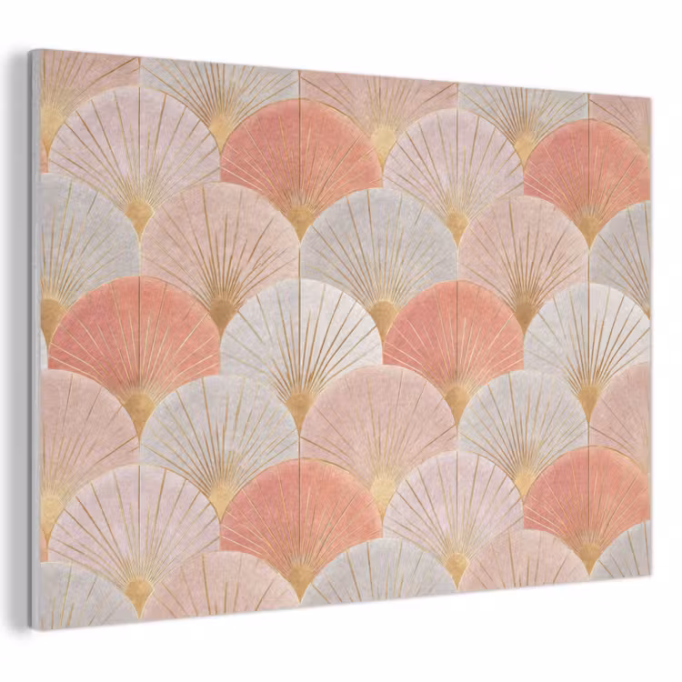 Waaiers - Goud - Roze PET vilt klein 837 -3d