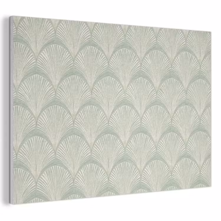 Waaiers - Patroon - Groen PET vilt klein 837 -3d
