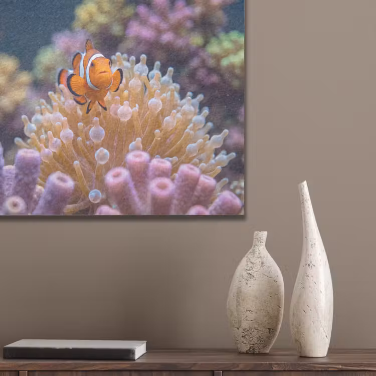 Vis - Koraal - Onderwater - Oranje - Dieren PET vilt klein -sfeer6_closeup